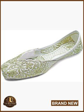 Embroidered Floral Jutti Flats for Women - Wedding Ethnic Shoes